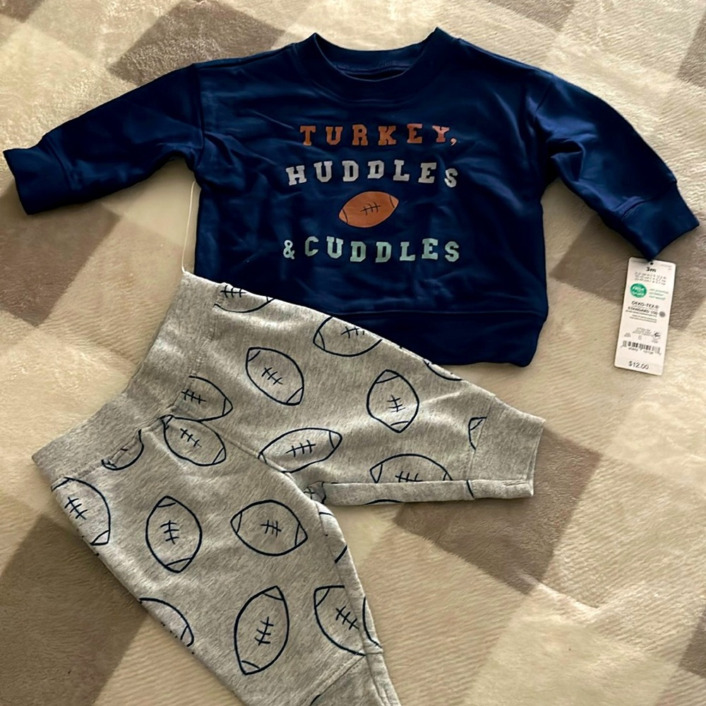 Brand New Carter’s 2 Piece Set 3m “Turkey, Huddles & Cuddles”